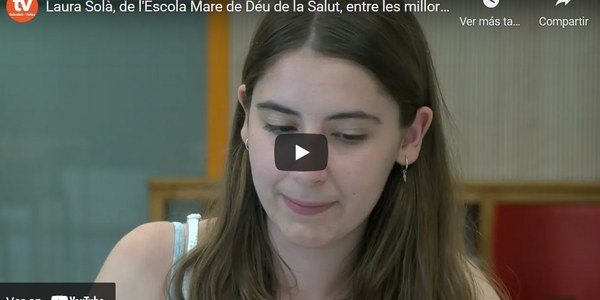 Laura Solà, alumna de l’Escola Mare de Déu de la Salut, entre les millors notes de la selectivitat 2021