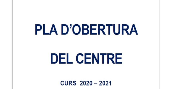 PLA D'OBERTURA DE CENTRE 2020-2021